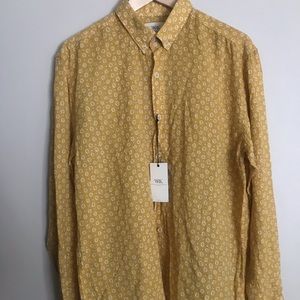 WRK yellow long sleeve casual dress shirt